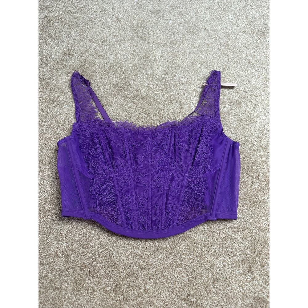 Victoria's Secret Dream Angels Lace Corset Top Violetta Purple Size Large